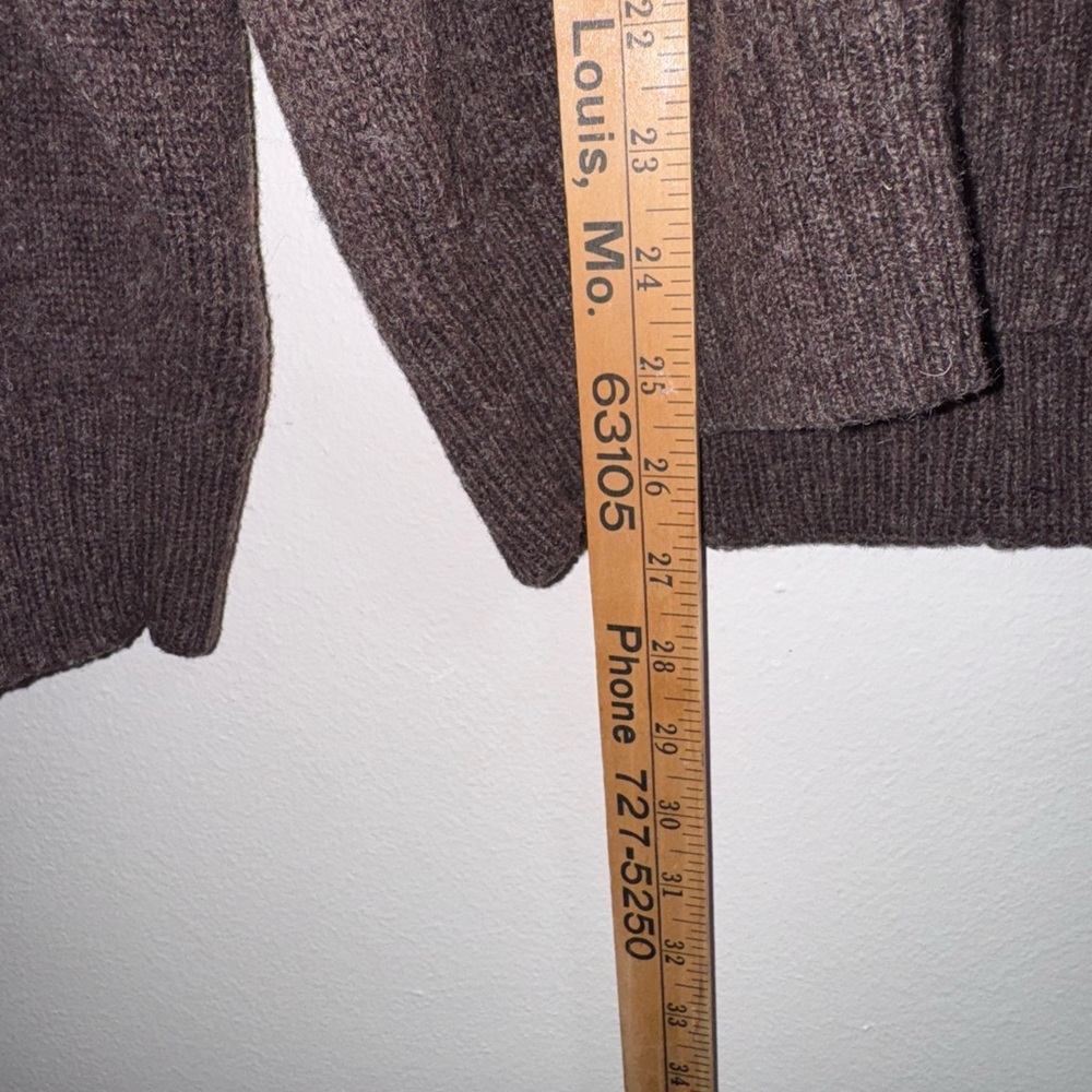 Vintage Shetland Wool V-Neck Sweater XXL Brown - Picture 5 of 8